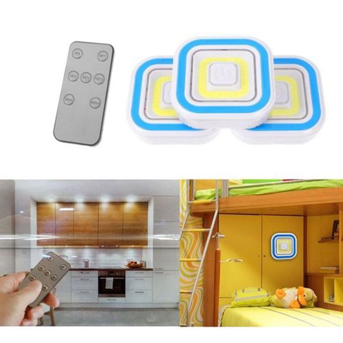 Éclairage LED - Non spécifié - Lot de 3 - Télécommande - Luminosité réglable - Utilisation intérieure