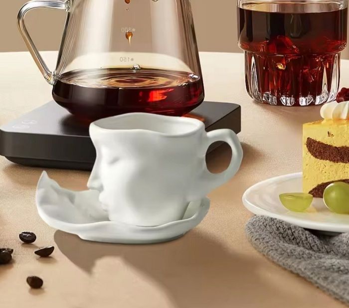 Tasse à café - Non spécifié - 35611-1 - Porcelaine blanche - 90 ml - Design amoureux