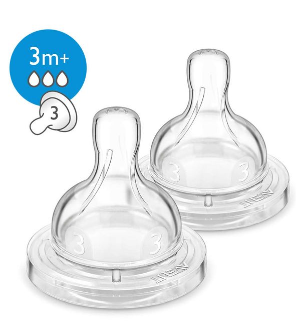 Avent - SCF633/27 - Tétine Anti-Colic 3 mois et + (Débit Moyen)