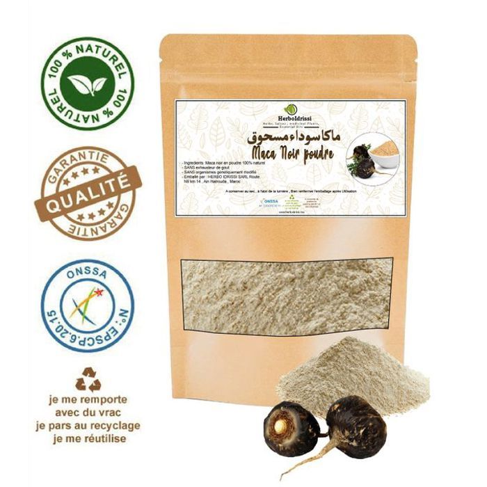 MACA NOIR POUDRE SUPER ALIMENT 200g Libido - Stress - Immunité