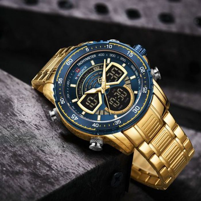 Montre Chronographe - Naviforce - Métallique - Acier Inoxydable - Résistante à l'Eau 30m - Mixte