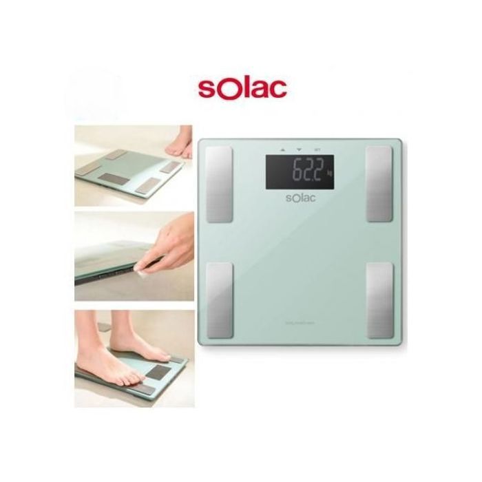 Solac balance numérique avancée pour mesurer masse grasse, eau, musculaire et osseuse