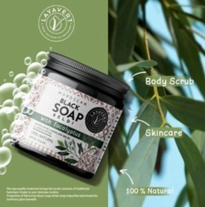 Savon - Savon Noir - Eucalyptus - 200 gr - Sans parabène - Mixte