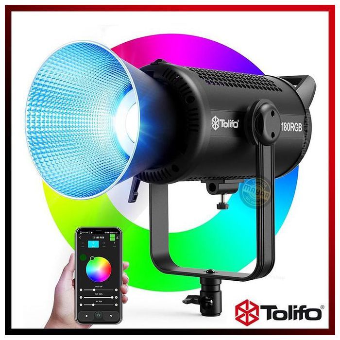 Tolifo X-180RGB – Éclairage Vidéo LED RGB 180W avec Contrôle APP/2.4G/DMX512 – COB Monture Bowens