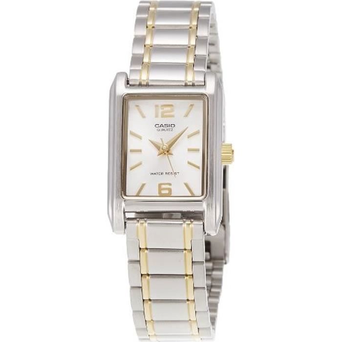 Montre - CASIO - Quartz - Femme - Etanche 10 Atm - Verre minéral - Noir - Acier