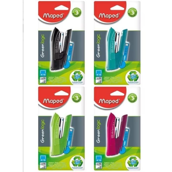Agrafeuse de poche - Maped - Greenlogic - Couleurs assorties - Mixte