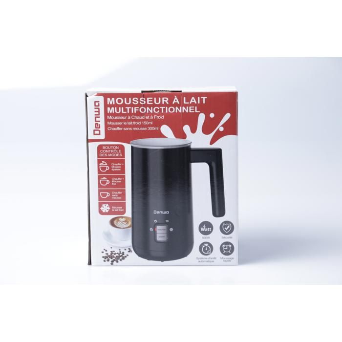 Mousseur à Lait - Denwa - MF224BB - 500W - Noir - Design Compact