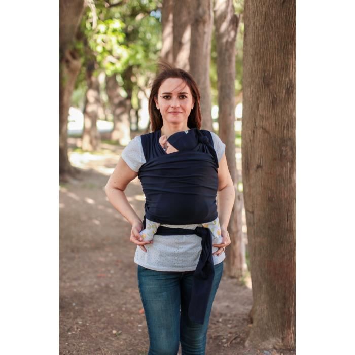 ECHARPE PORTE BEBE NOIRE + BONNET BEBE