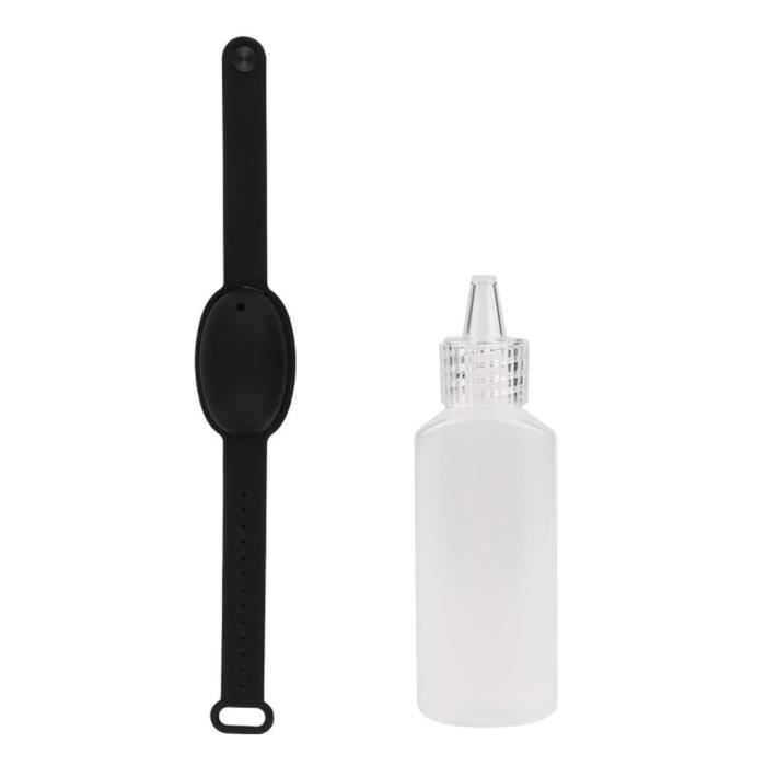 Bracelet Désinfectant pour Les Mains Bracelet en Silicone pour Eau de Désinfection Et Lavage Des Mains Gratuit, Noir