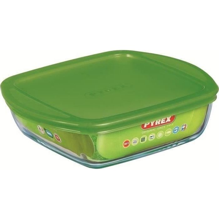 PYREX Plat à four + couvercle Cook and Store Basic 22x25 cm  - couleur aléatoire