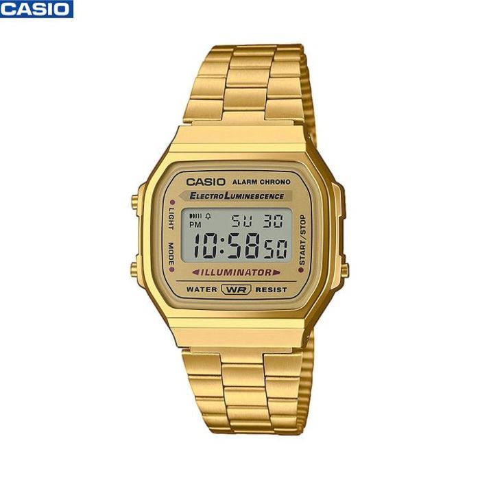 Casio Montre Unisex femme homme inoxydable plaqué Digital-A168wg-9wdf