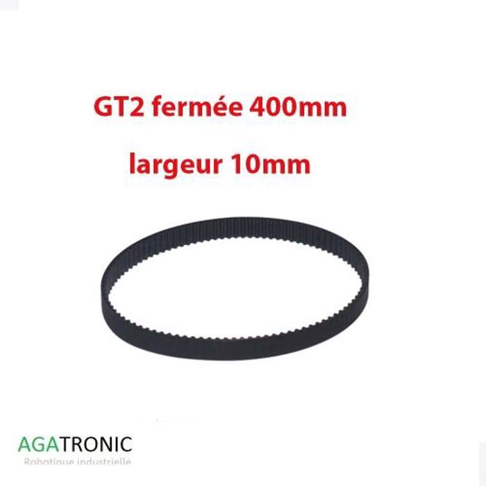 AGATRONIC Courroie GT2 fermée 400mm largeur 10mm