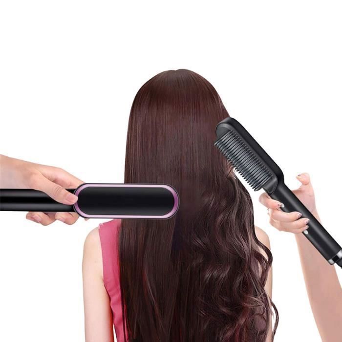 Brosse à Cheveux - Non spécifié - Lisseur avec Peigne Intégré - Noir - Ioniseur d'air - Mixte