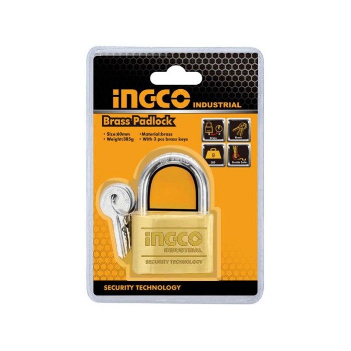Cadenas - INGCO - DBPL0502 - 50mm - Laiton - 3 clés incluses