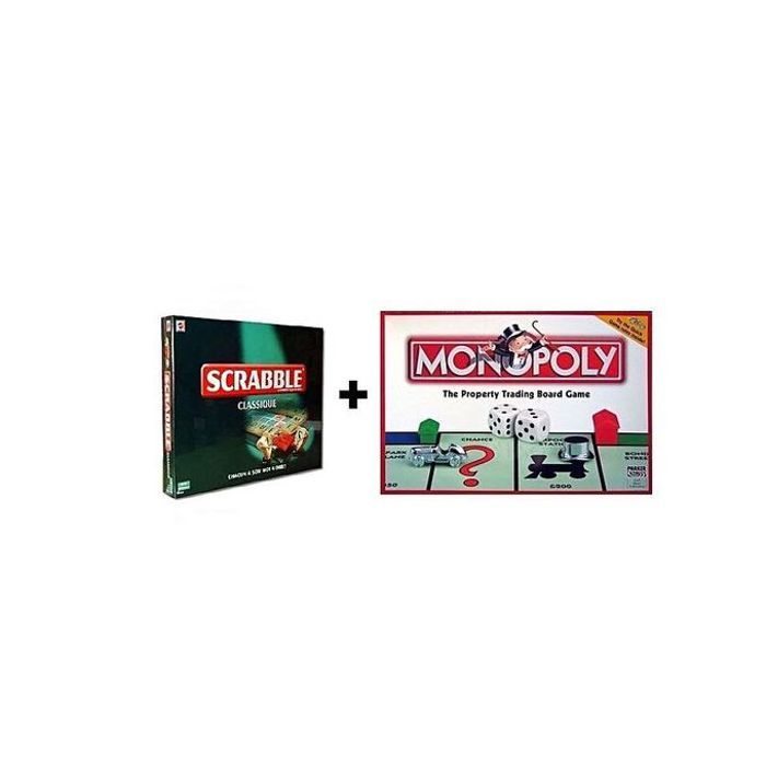 Ensemble Jeux de Société - Scrabble & Monopoly, Classiques