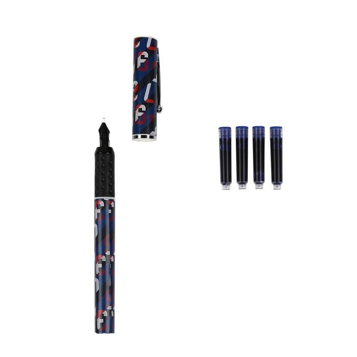 STYLO PLUME + 4 CARTOUCHES MOTIFS FOOT
