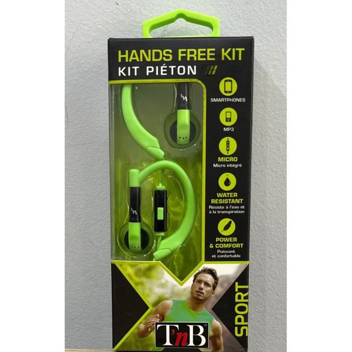 RUN'UP - Ecouteurs tour d'oreille water resistant avec kit piéton - Vert