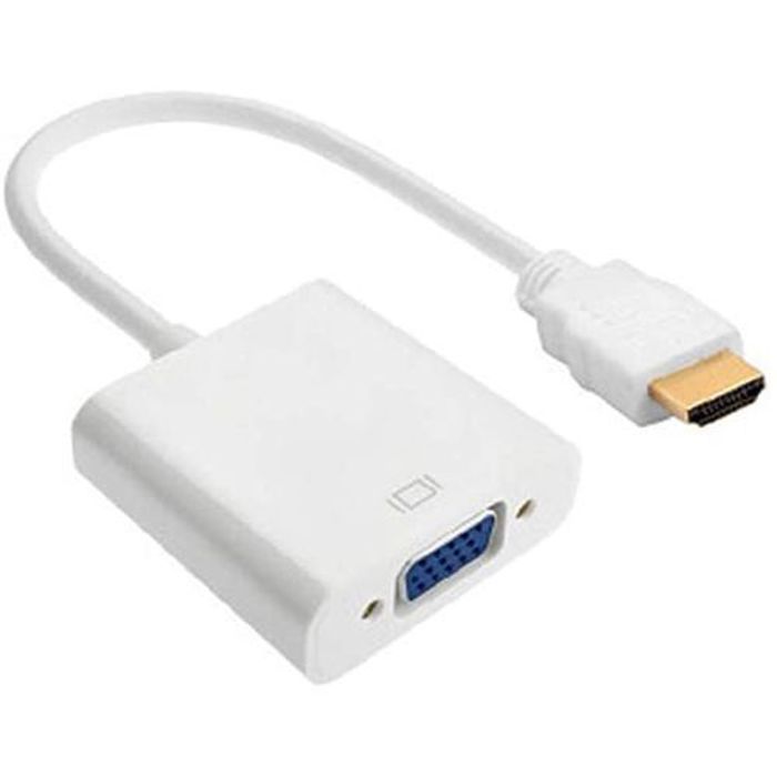 Adaptateur HDMI vers VGA - Noir - 1080P - Compatible Macbook et PC - Convertisseur audio jack 3.5