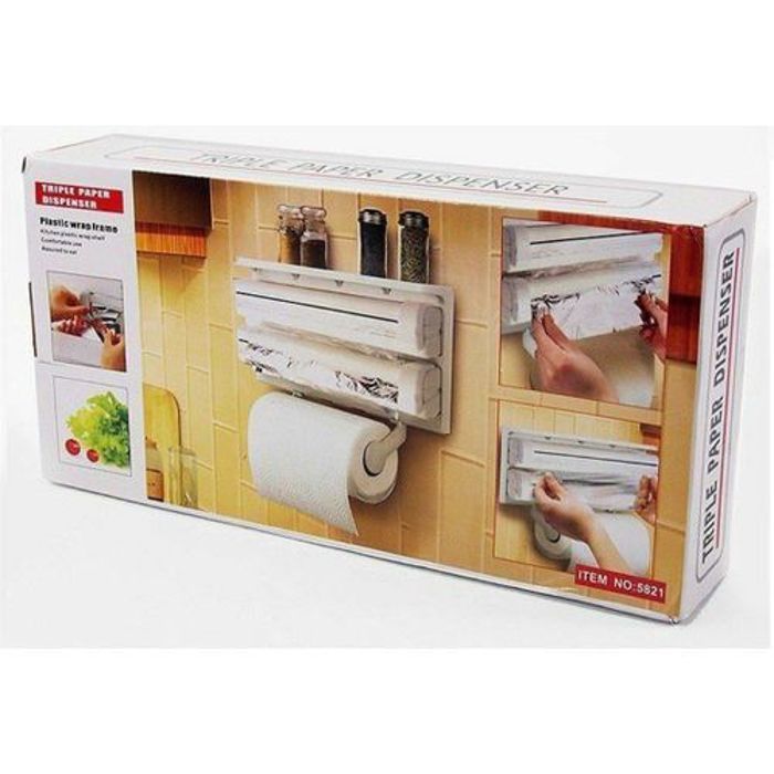 Organisateur de papier de cuisine - MARQUE - Modèle - Noir - Plastique - Support mural