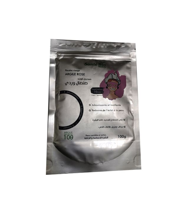 Poudre Visage - SANTE BIO - Argile Rouge Anti-Rougeurs - 100g - Apaisante - Tous types de peau