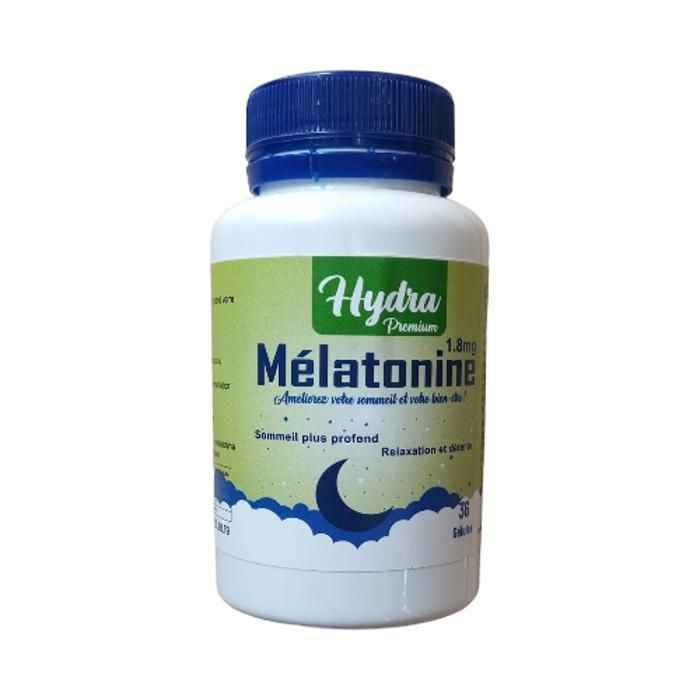 HYDRA Premium Mélatonine 1.8mg sommeil plus profond relaxation et detente 36 gelules