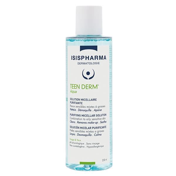 Solution Micellaire - Isispharma - Teen Derm Aqua - 250ml - Peaux Sensibles - Sans Parabène