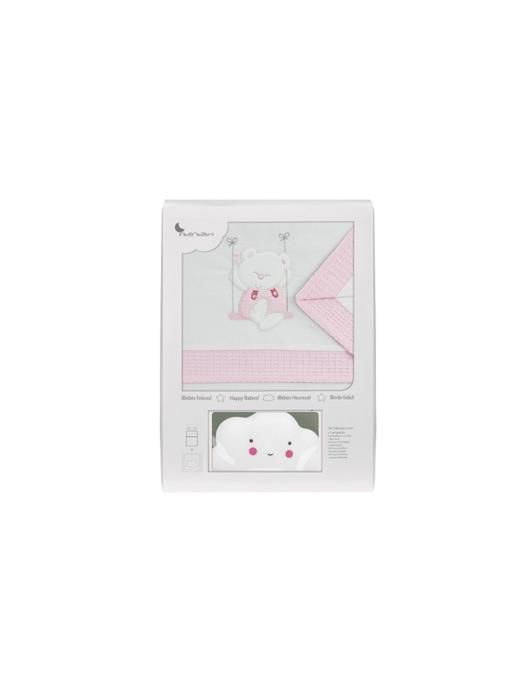 Drap de berceau Swing blanc rose avec lampe nuage blanche CADEAU