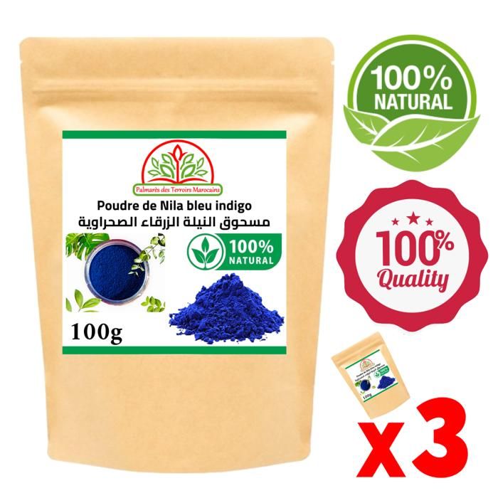 Poudre de nila bleu indigo 100% naturel 300g