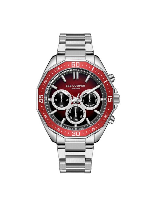 Montre - Lee Cooper - LC08021.380 - Métal argenté - Cadran noir - Étanchéité 5 ATM