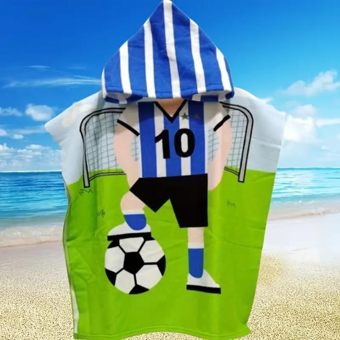 Serviette de Bain - GENERIC - Lionel Messi - Microfibre Absorbante - Capuche - 3-10 Ans