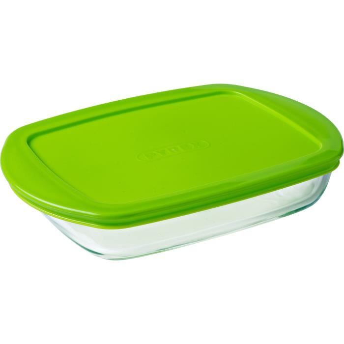 PYREX - COOK&STORE - Plat rectangulaire en verre avec couvercle 17*10 cm
