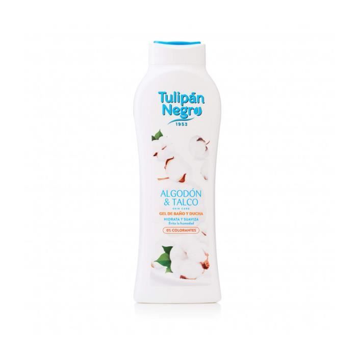 Gel douche - TULIPAN NEGRO - Gourmandise Intense - Coton - Talc - 650 ml