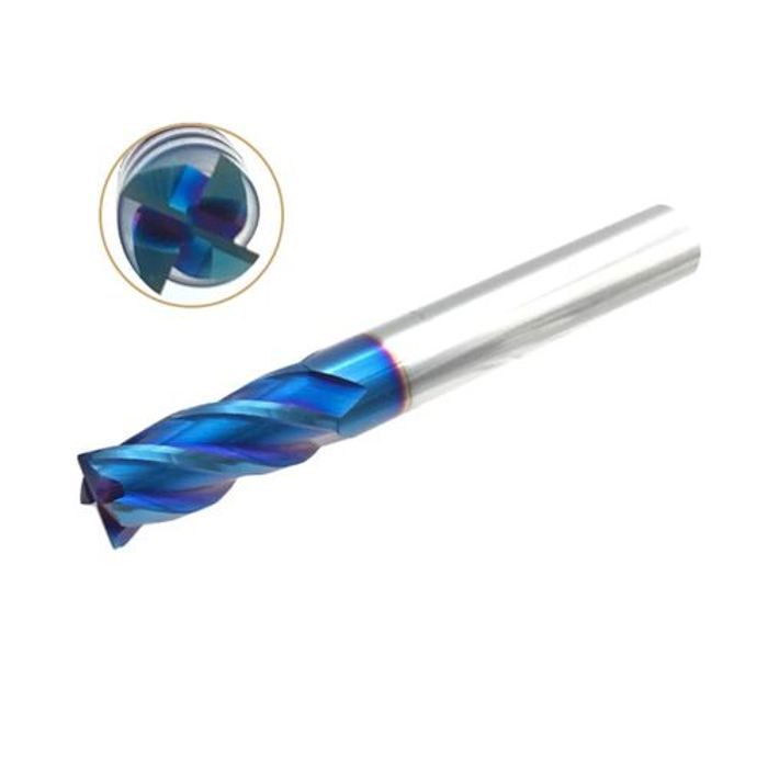 AGATRONIC HRC65 D8 × 20 × D8 × 50L-4F 8 mm Nano revêtement bleu carbure fraise carrée outil