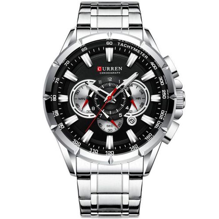 Montre chronographe - Curren - Originale - Acier inoxydable - Imperméable - Mixte