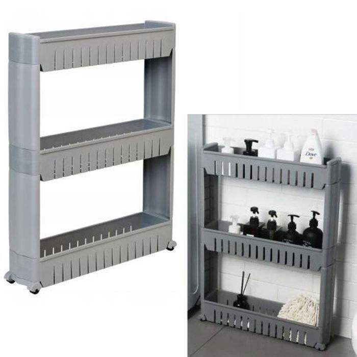 Etagère - Chario - Multi usages - 3 niveaux - Roulettes - Blanc