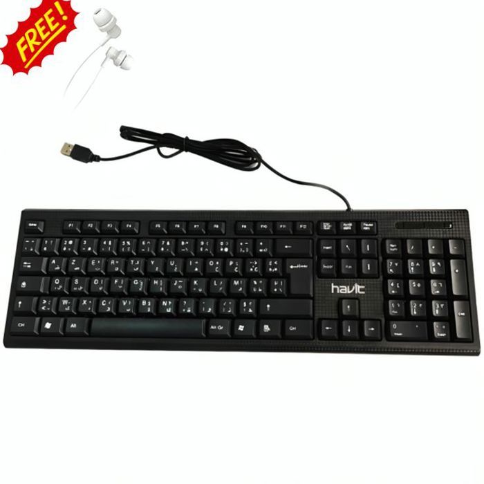 Clavier Filaire - HAVIC - K11 - 104 Touches - Ergonomique - Silencieux