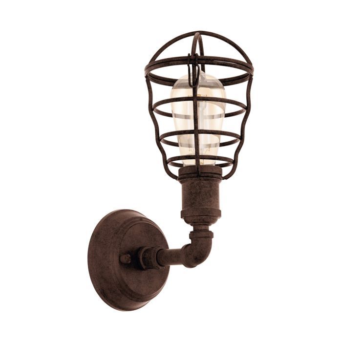 Applique PORT SETON E27 1X60W en acier marron antique 125x0x320mm
