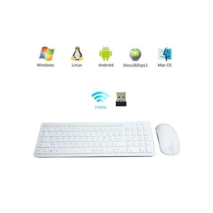 Clavier et Souris Sans Fil Bluetooth pour pc bureau et portable Ar/Fr
