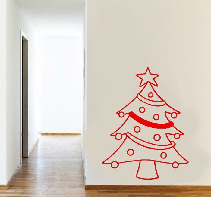 sticker sapin Décoration vinyle Déco Autocollant