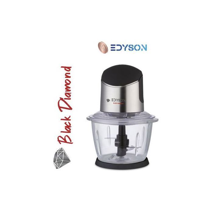 Hachoir Électrique - BLACK DIAMOND - Deluxe - Inox & Silicone Soft Touch - 4 Lames - 1L