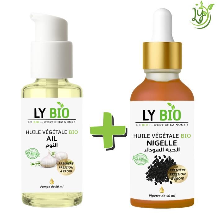 Huile - LYBIO - Pack Huile Ail et Nigelle - 50ml - Hydratant - Tous types de cheveux