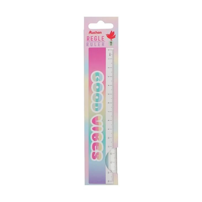 Règle 15 cm motif Shimmering - AUCHAN