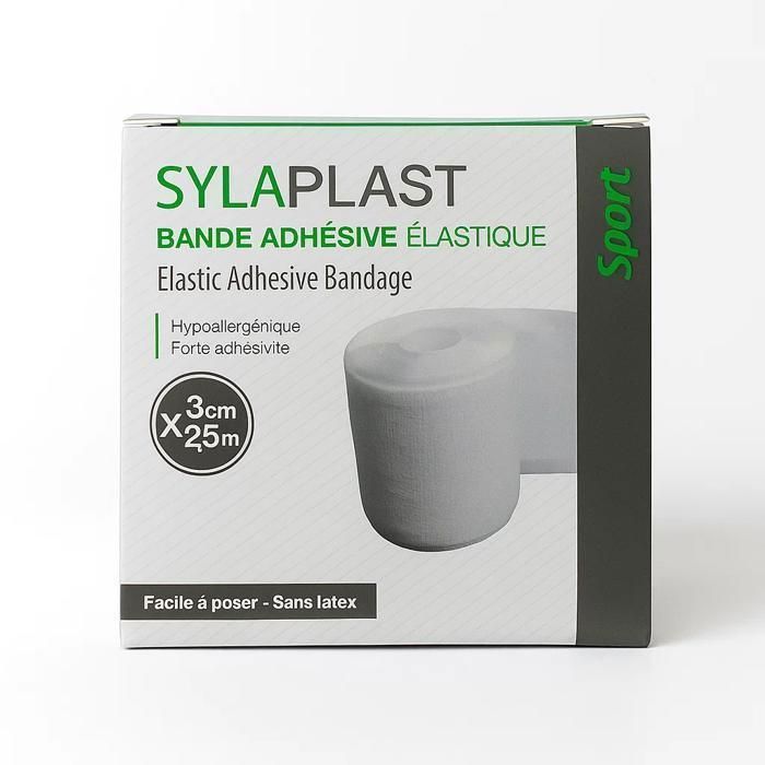 Sylaplast Sport Bande Adhesive Elastique 3cm x 2.5m - Boite de 1 /24 U