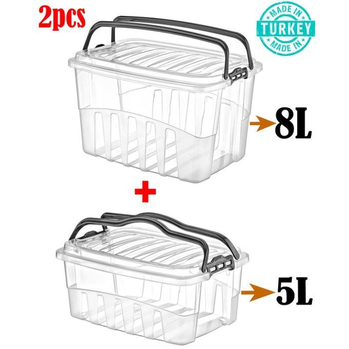 2 pièces conteneur de stockage rectangulaire profond, panier de piquenique