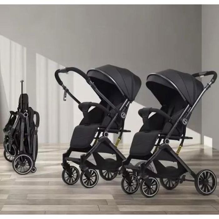 Poussette 2 en 1 double face, pliable comme une valise avec moustiquaire - De 0 à 4 Ans