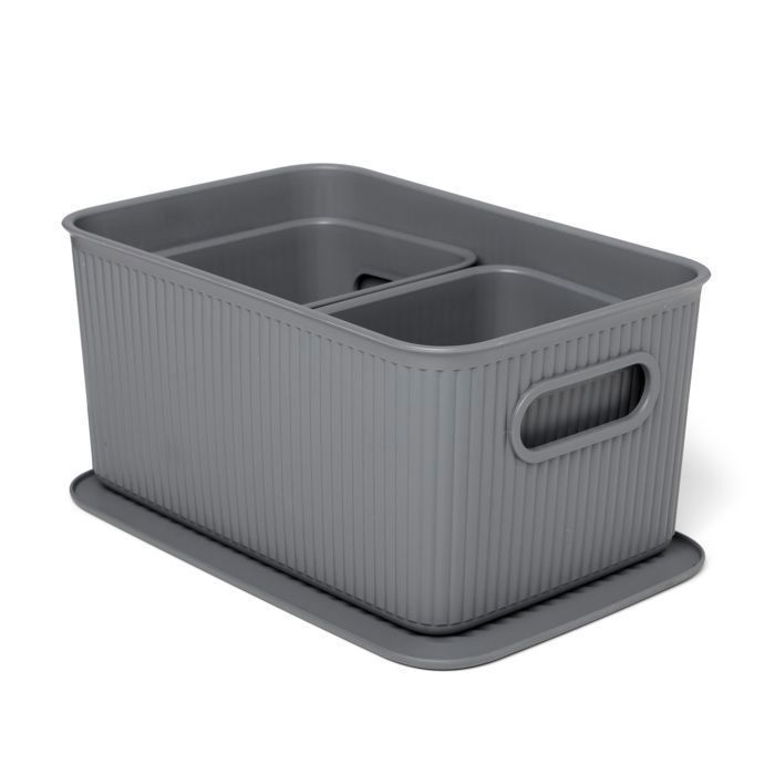 Set de paniers de rangement - Baobab - Gris anthracite - 3 pièces - Empilables - Ergonomiques