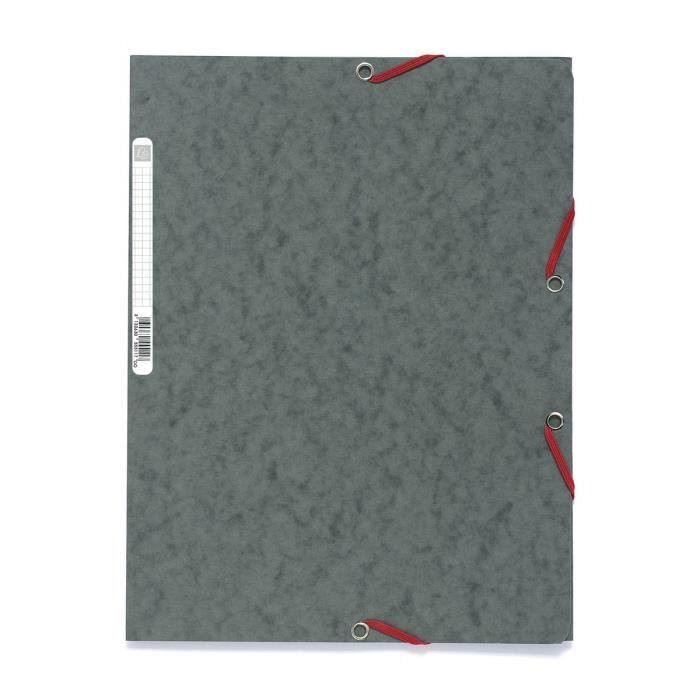 EXACOMPTA - Chemise à élastique - 3 rabats - 24 x 32 - Carte lustrée 390G - Gris
