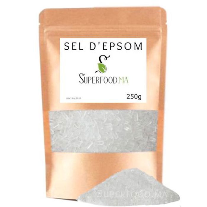 250g - SEL D'EPSOM / SULFATE DE MAGNESIUM - RICHE EN MAGNESIUM BIODISPONIBLE