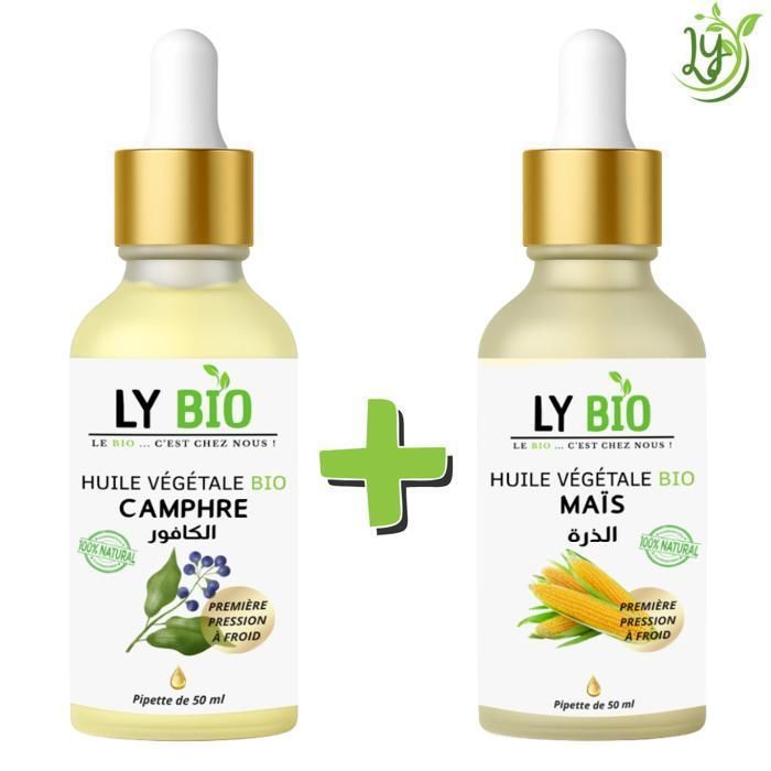 Pack de soins - LYBIO - HUILE CAMPHREE 50ML + HUILE MAIS 50ML - Hydratant - Mixte - Bébé