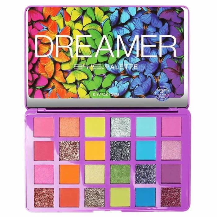 Palette fards à paupières - BYS - Dreamer - Multicolore - 24 teintes - Idéale pour le maquillage créatif